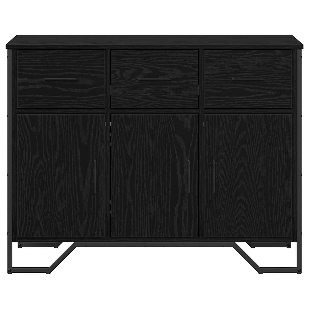 bordskuff svart eik 97x32,5x74,5 cm konstruert tre