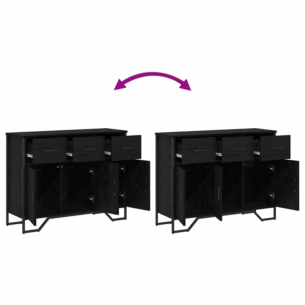 bordskuff svart eik 97x32,5x74,5 cm konstruert tre