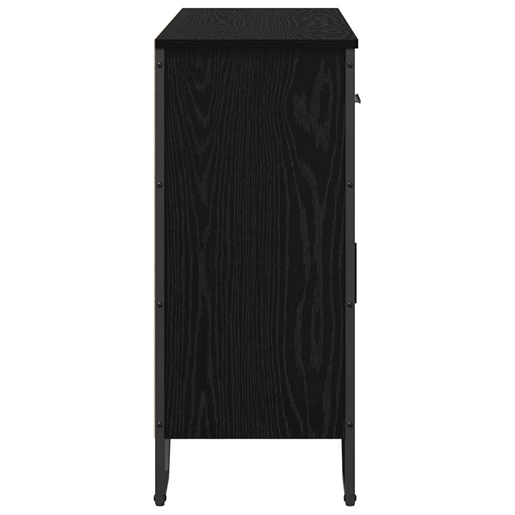bordskuff svart eik 97x32,5x74,5 cm konstruert tre