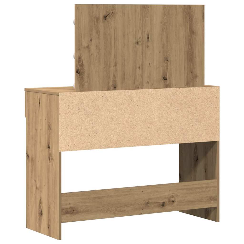 Sminkebord med LED Artisan Eik 100x40x120 cm
