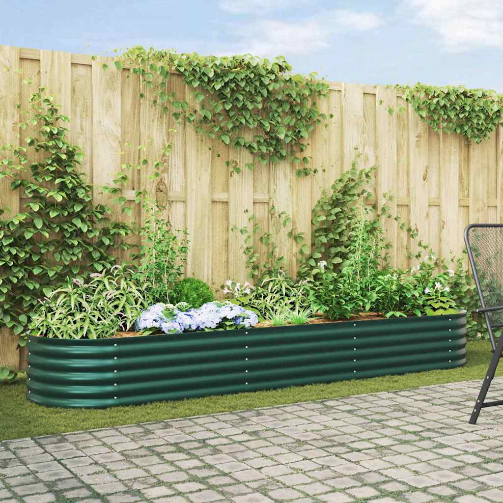 Høybed grønn 320 x 80 x 44 cm Stål
