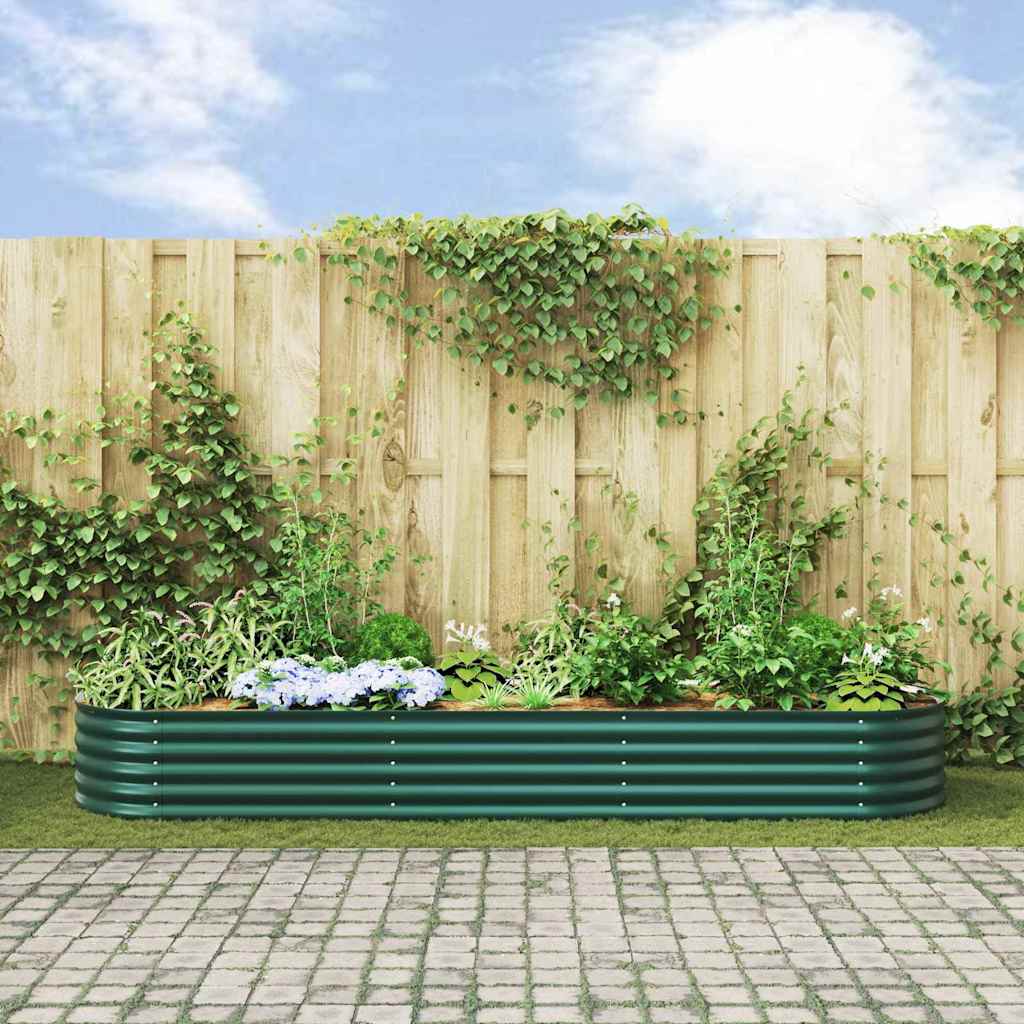 Høybed grønn 320 x 80 x 44 cm Stål