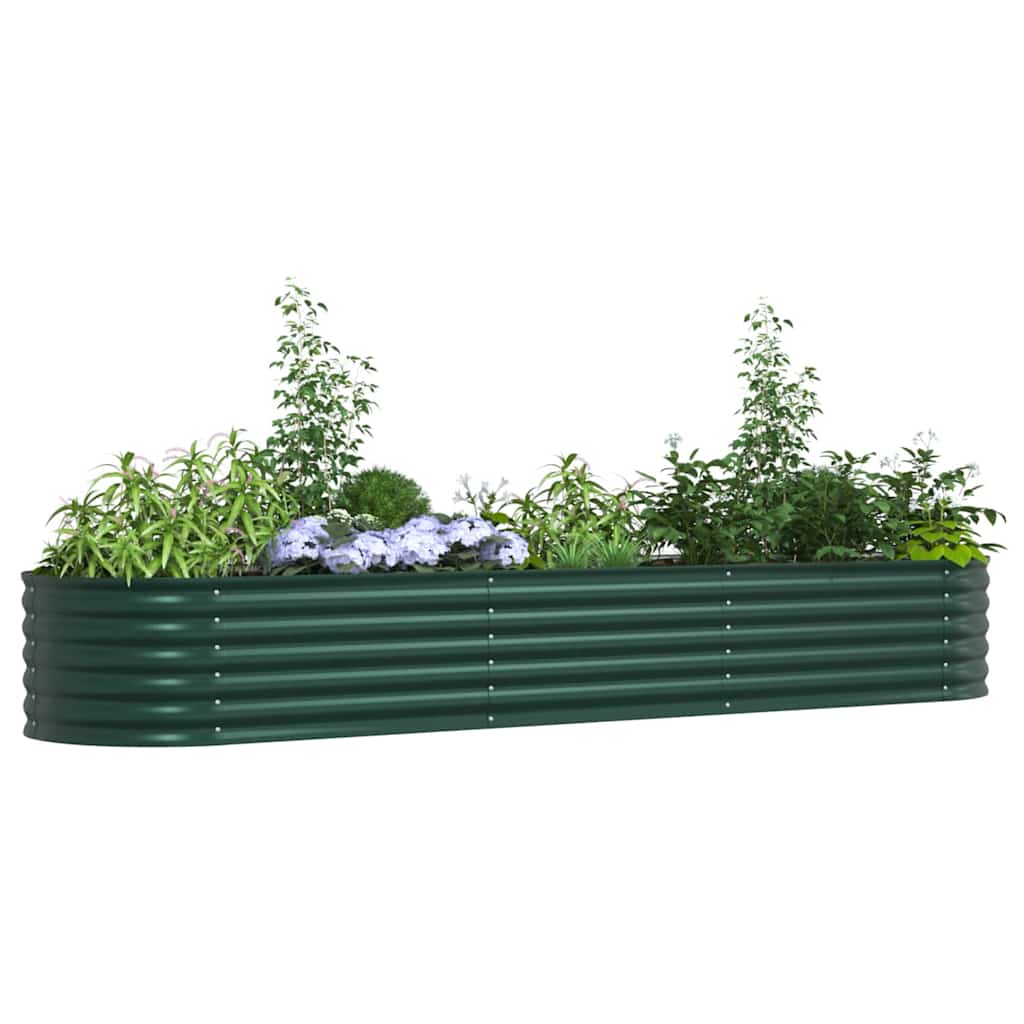 Høybed grønn 320 x 80 x 44 cm Stål