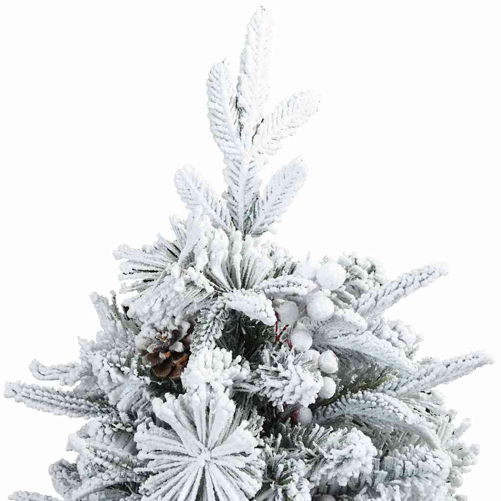 Kunstig juletre med stativ Grønn og hvit 120 cm PVC