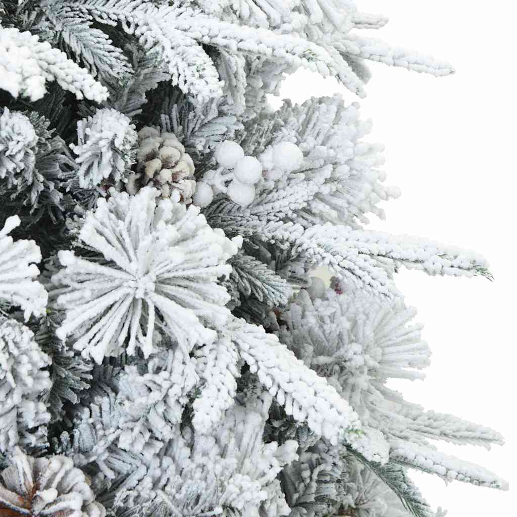 Kunstig juletre med stativ Grønn og hvit 120 cm PVC
