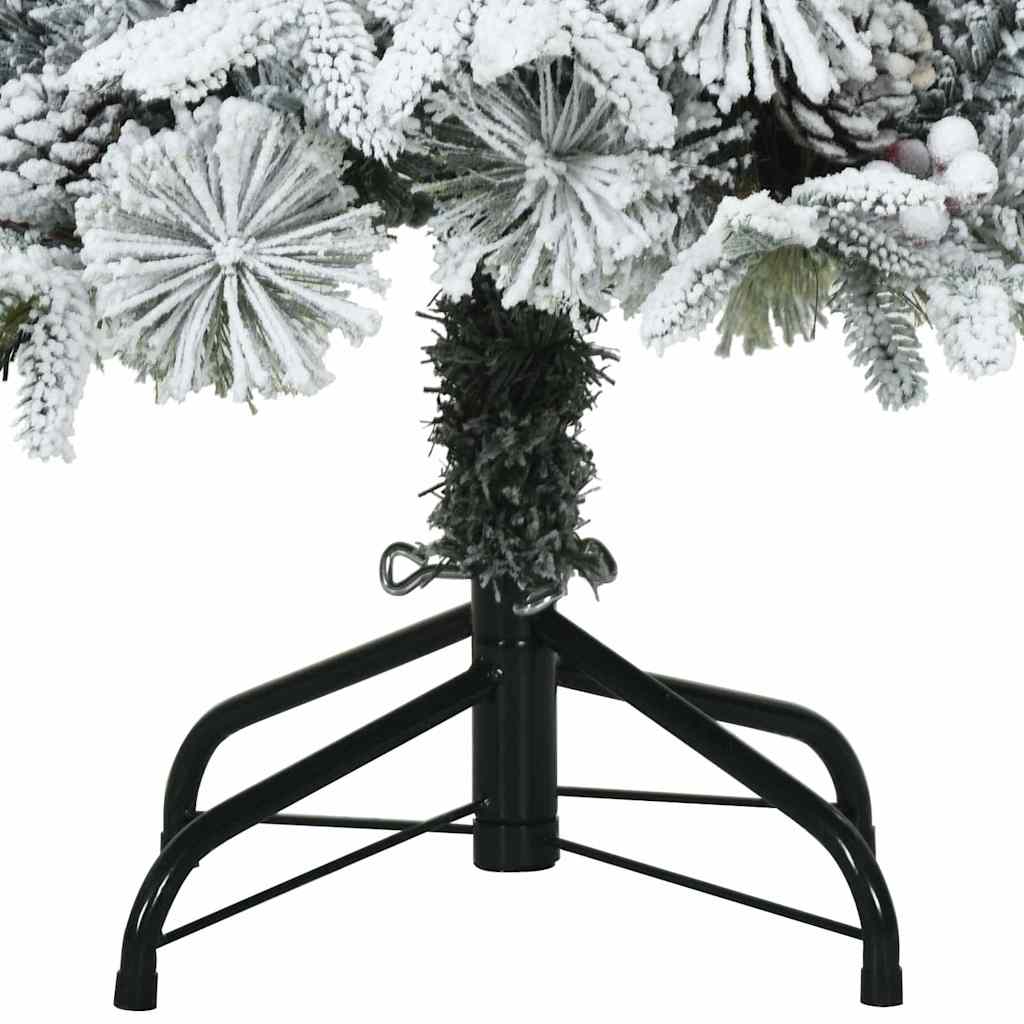 Kunstig juletre med stativ Grønn og hvit 120 cm PVC