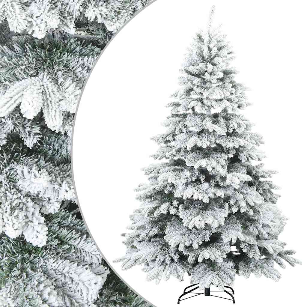 Moderne Kunstig Hengslet Juletre Snø Flocket Hvit 180 cm