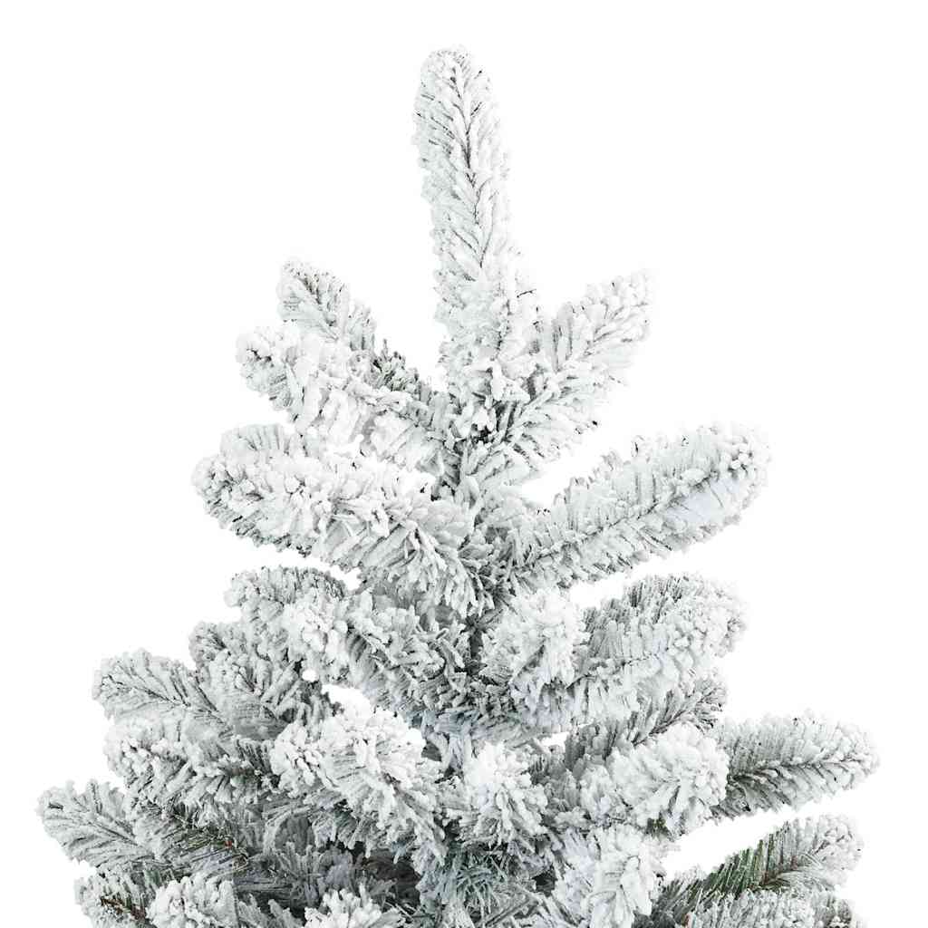 Moderne Kunstig Hengslet Juletre Snø Flocket Hvit 150 cm