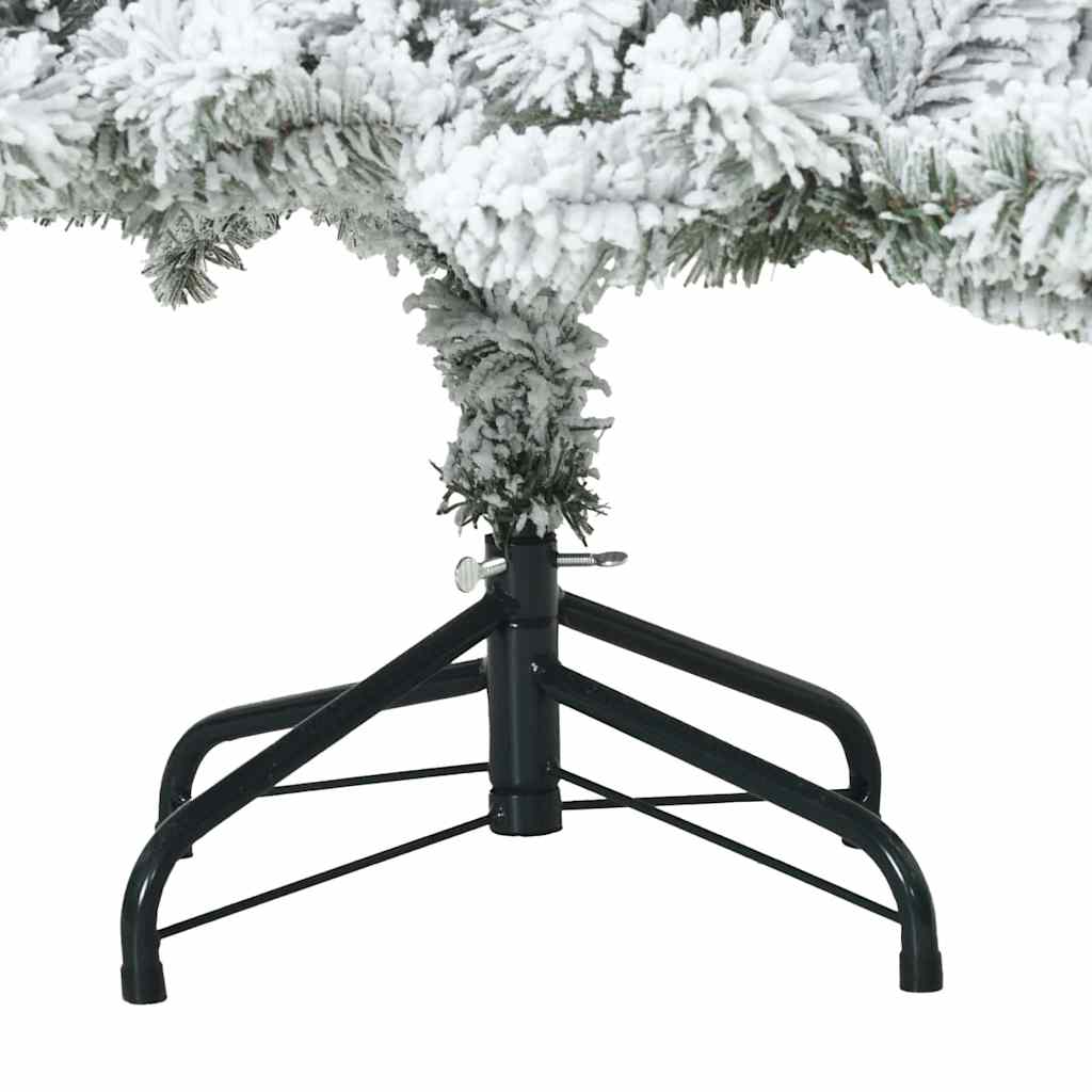 Moderne Kunstig Hengslet Juletre Snø Flocket Hvit 150 cm