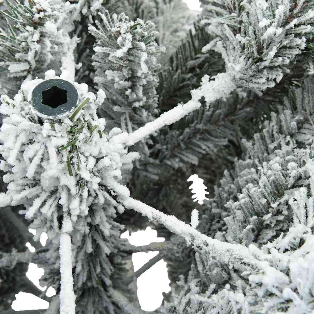 Moderne Kunstig Hengslet Juletre Snø Flocket Hvit 150 cm