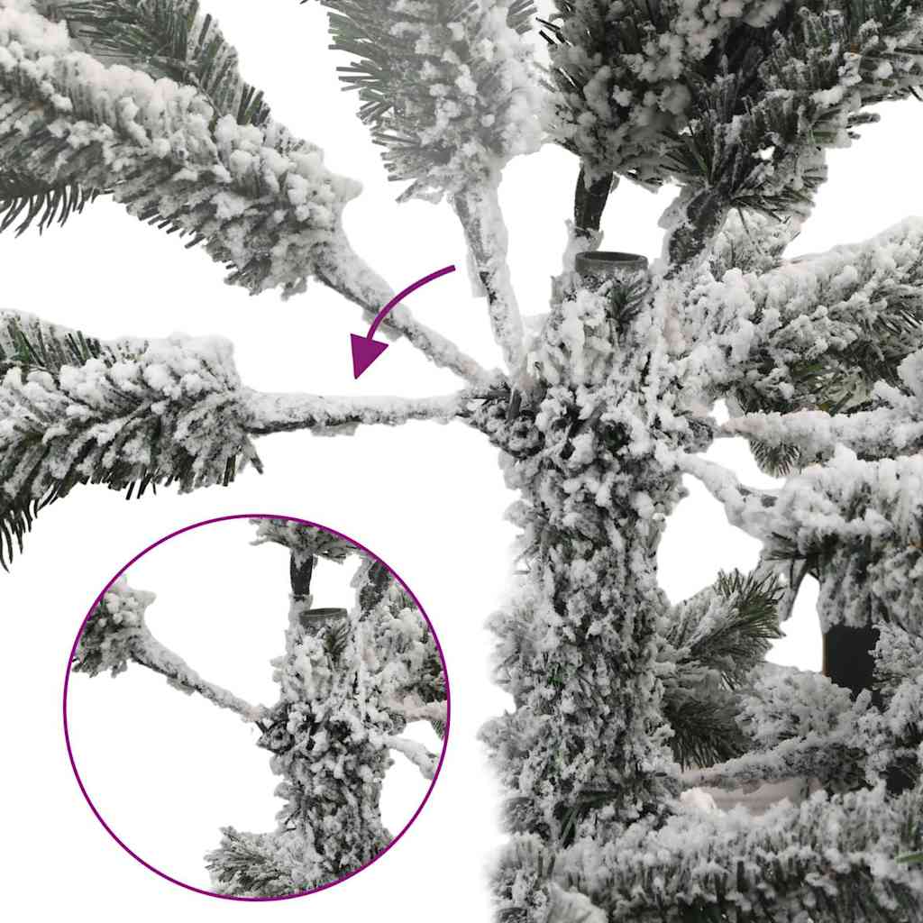 Moderne Kunstig Hengslet Juletre Snø Flocket Hvit 150 cm