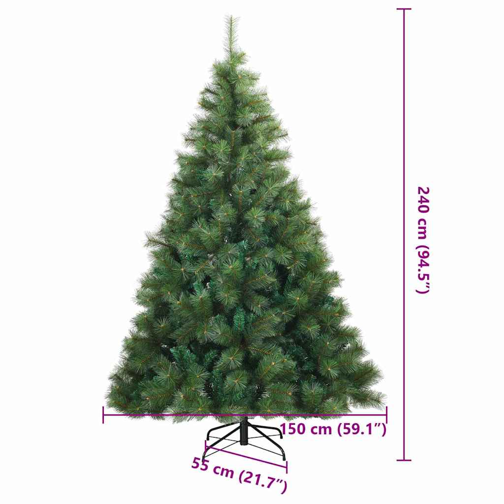 Kunstig sammensatt juletre med stativ grønn 240 cm PVC, stål