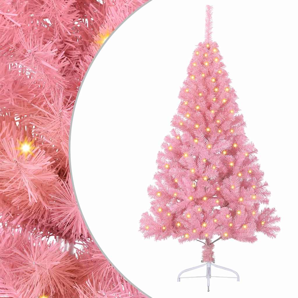 Kunstig forbelyst juletre med 150 LED Rosa 150 cm PVC
