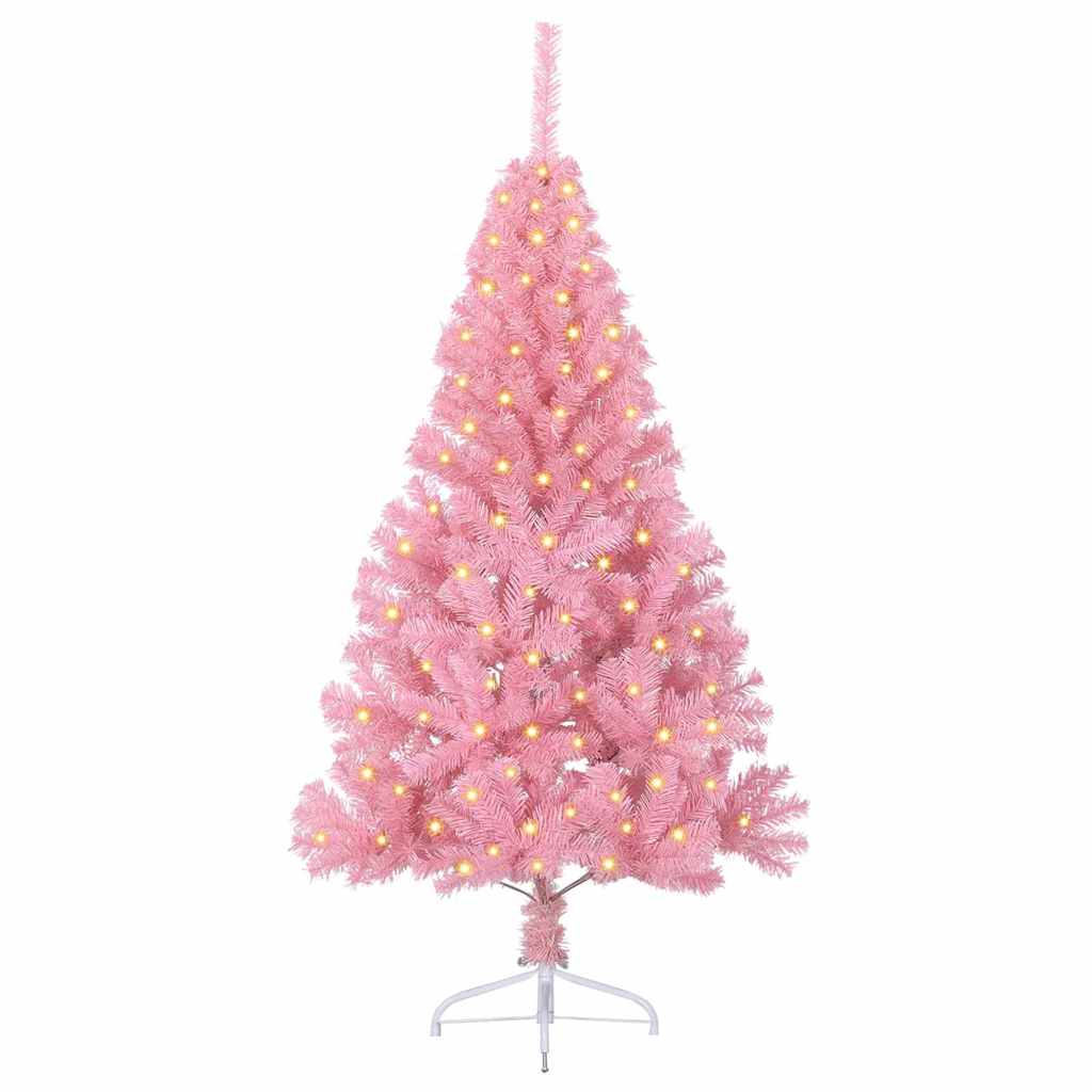 Kunstig forbelyst juletre med 150 LED Rosa 150 cm PVC