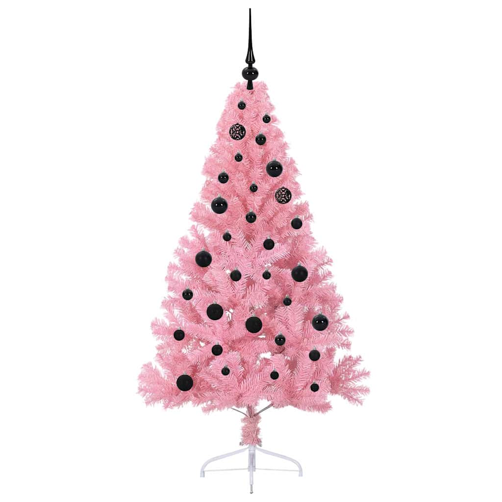 Kunstig Forhåndsopplyst Juletre med 150 LED Rosa 150 cm PVC