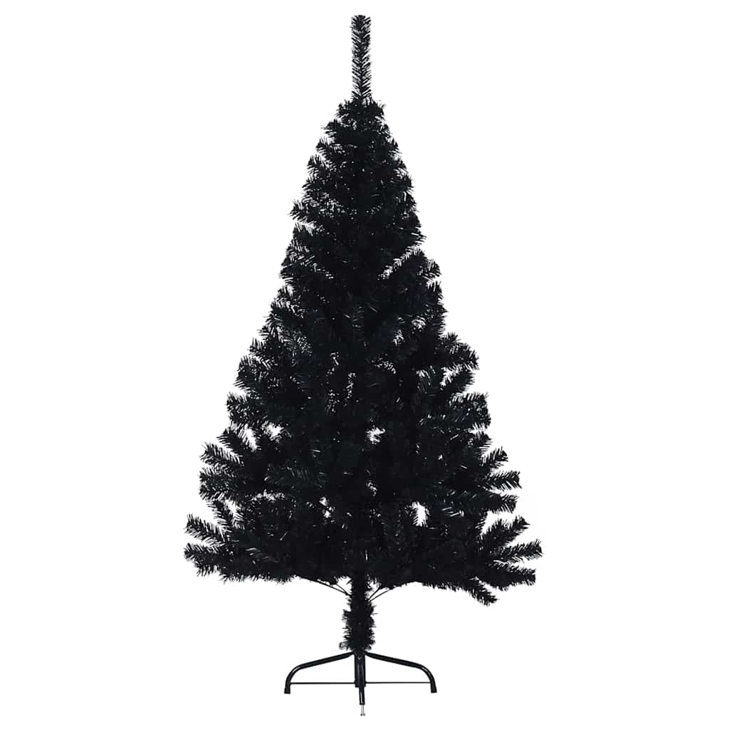 Kunstig Forhåndsopplyst Juletre med 150 LED Svart 150 cm PVC