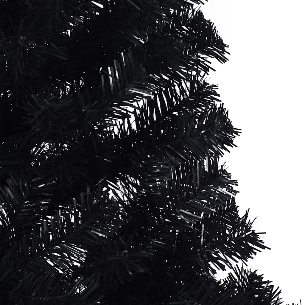 Kunstig forbelyst juletre Svart 210 cm PVC