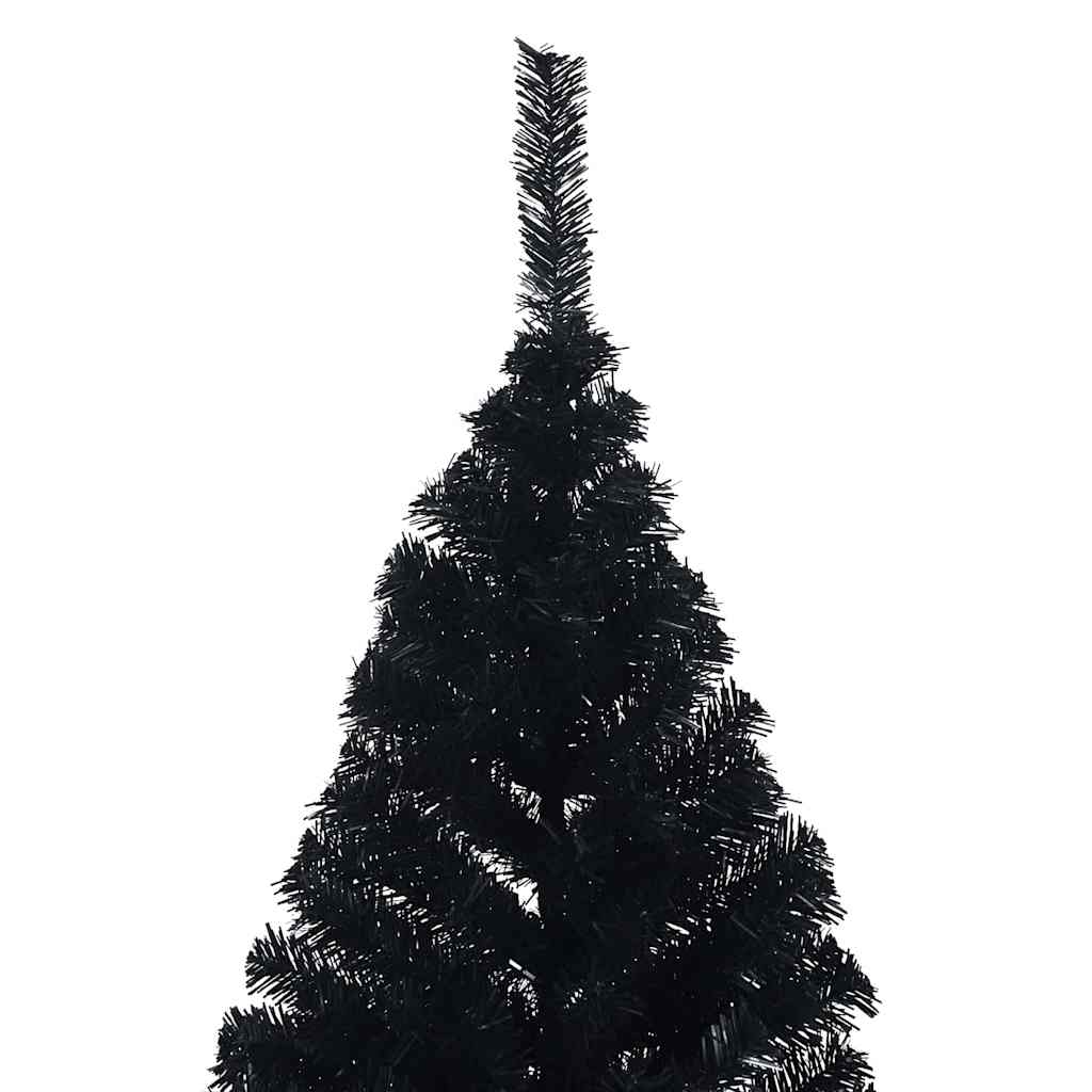 Juletre med dekorative strenglys Svart 240 cm