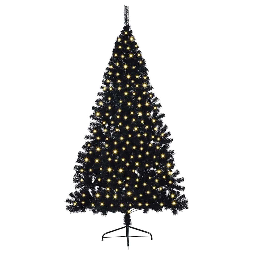 Juletre med dekorative strenglys Svart 240 cm