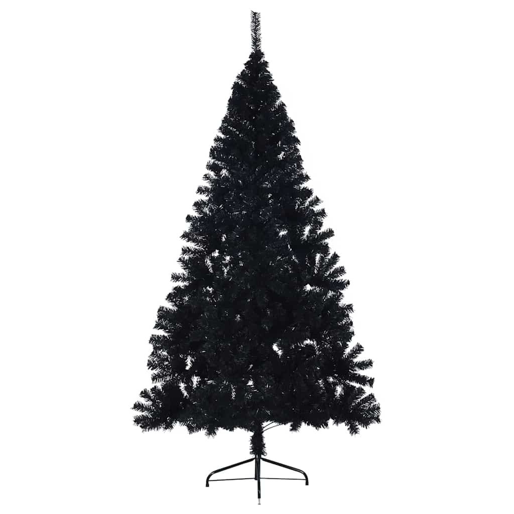 Juletre med dekorative strenglys Svart 240 cm