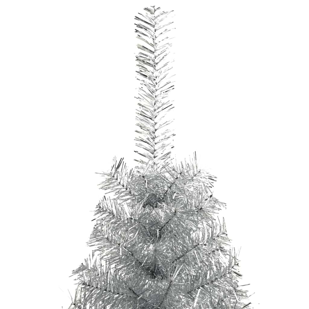 Kunstig forbelyst juletre sølv 120 cm PET