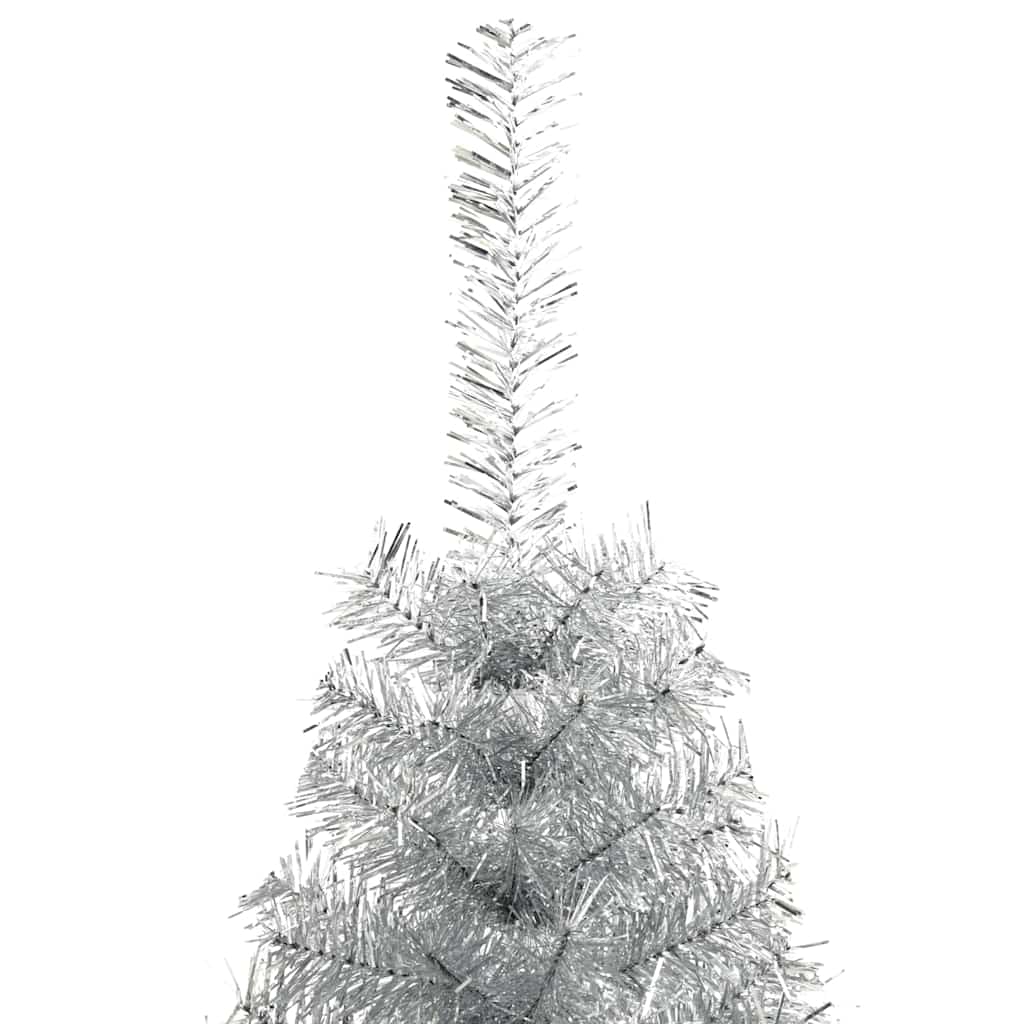 Kunstig forbelyst juletre med 300 LED sølv 240 cm PET