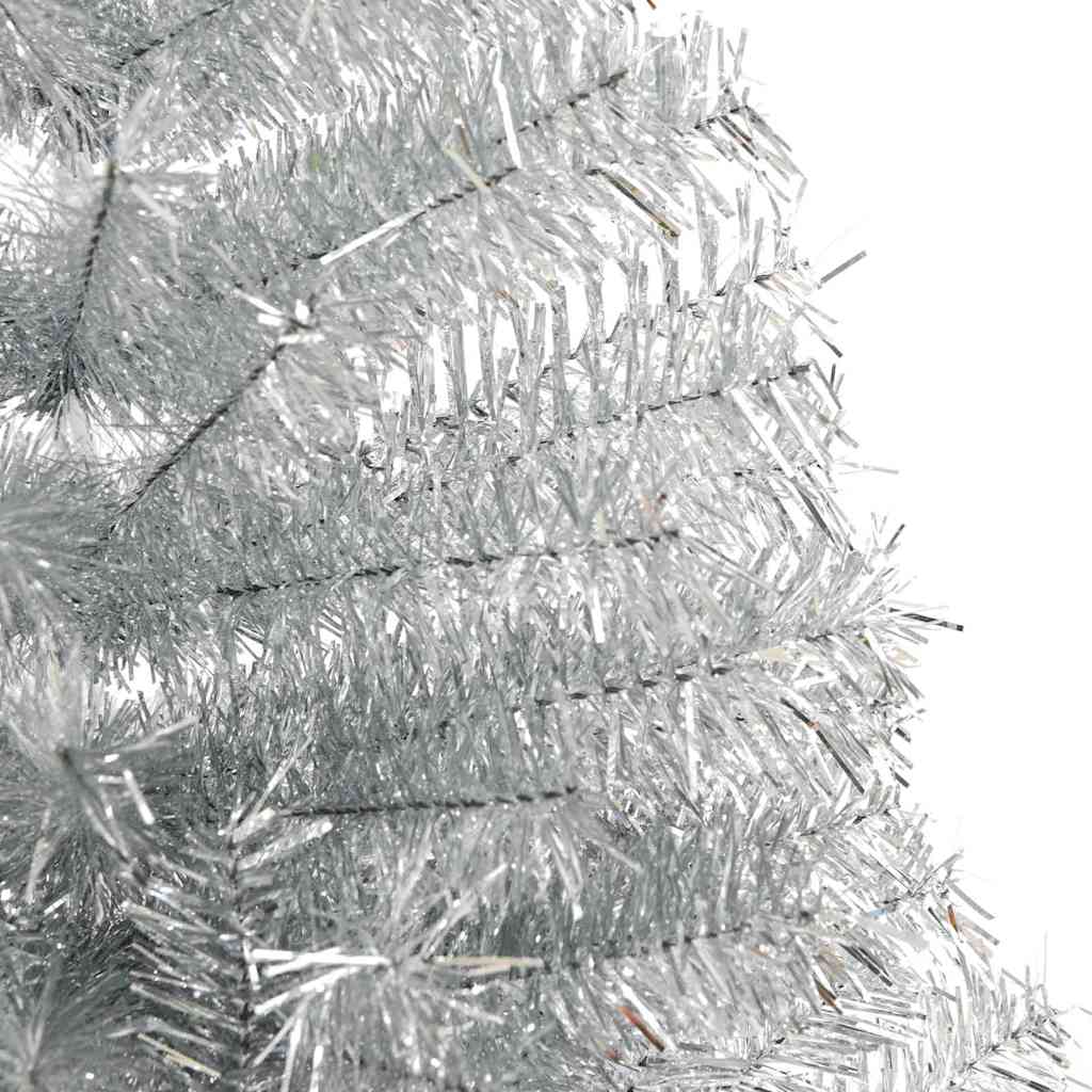 Kunstig forbelyst juletre med 300 LED sølv 240 cm PET