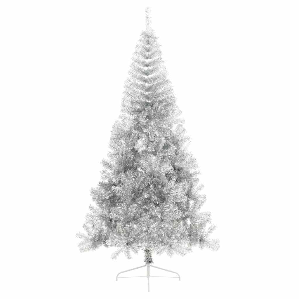 Kunstig forbelyst juletre med 300 LED sølv 240 cm PET
