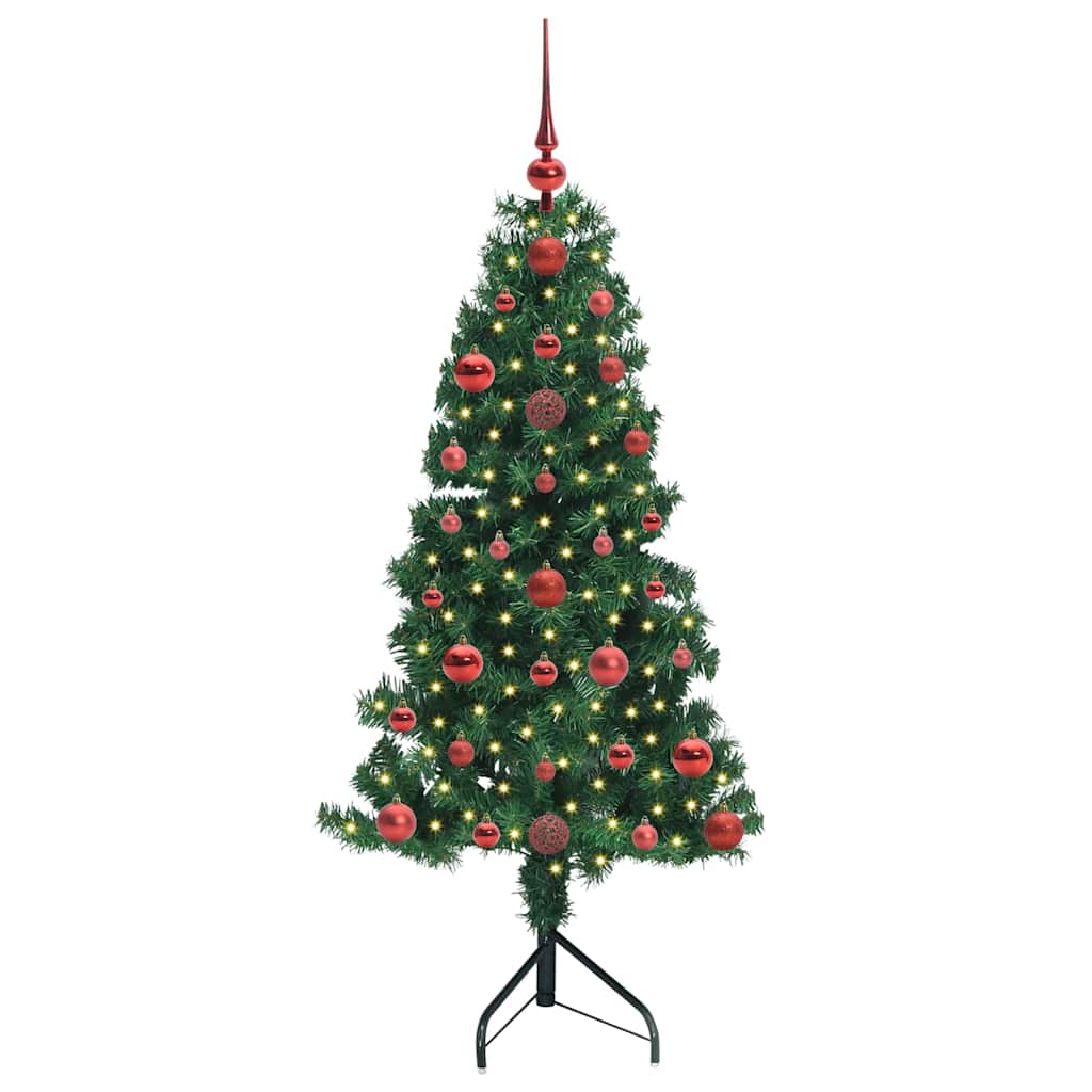Hjørne Kunstig Jul Tre med 150 LED grønn 120 cm PVC og metall