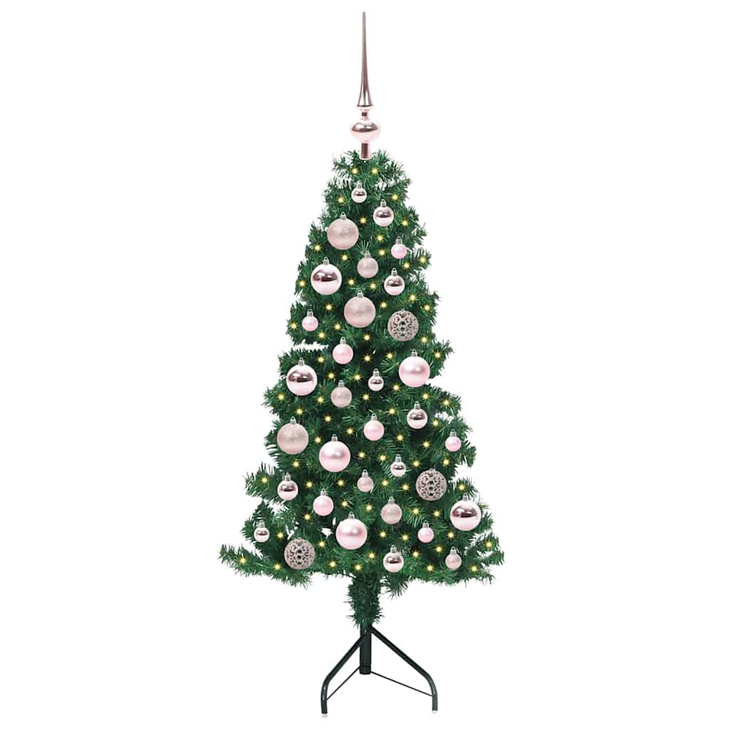 Hjørne Kunstig Jul Tre med 150 LED grønn 120 cm PVC og metall