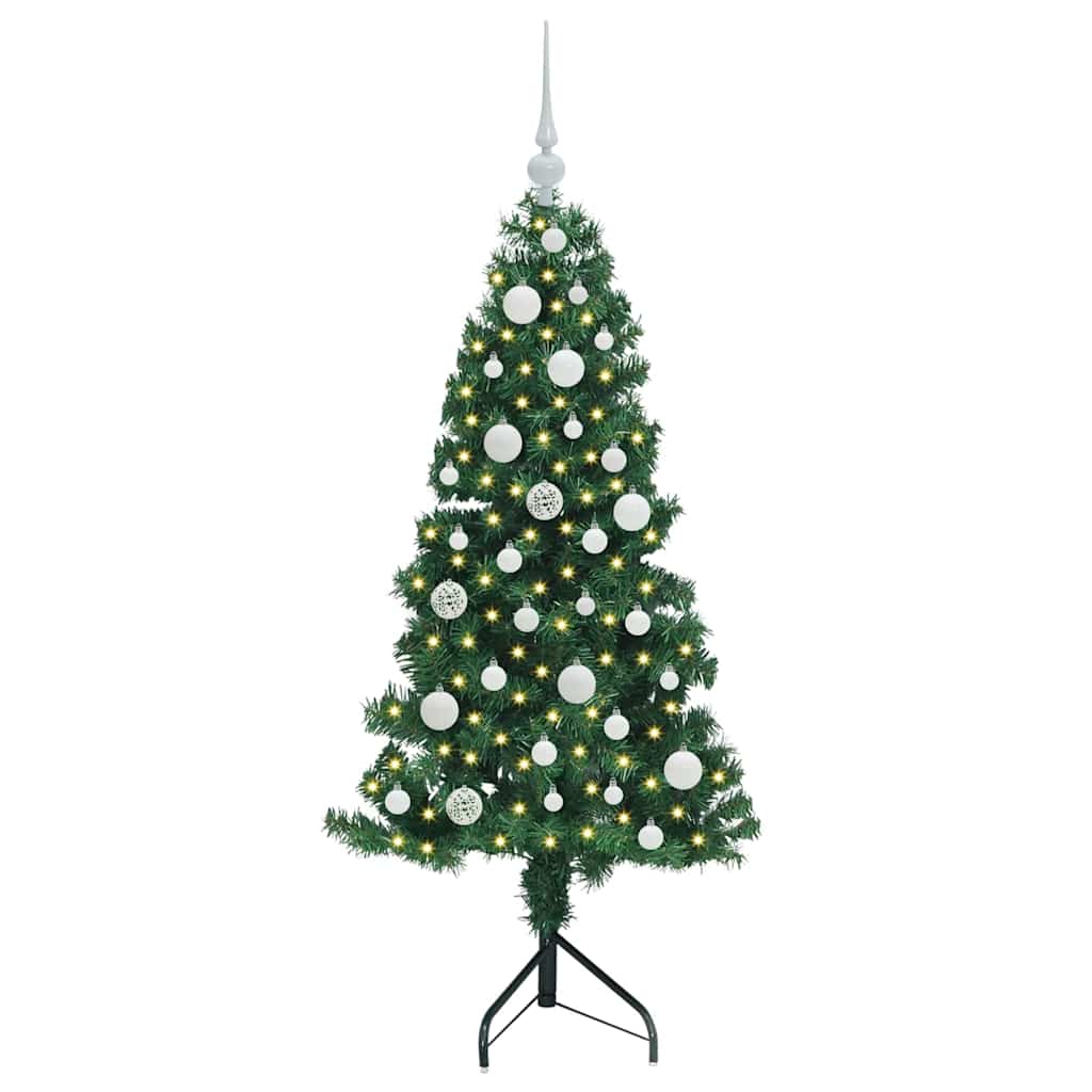 Hjørne Kunstig Jul Tre med 150 LED grønn 120 cm PVC og metall