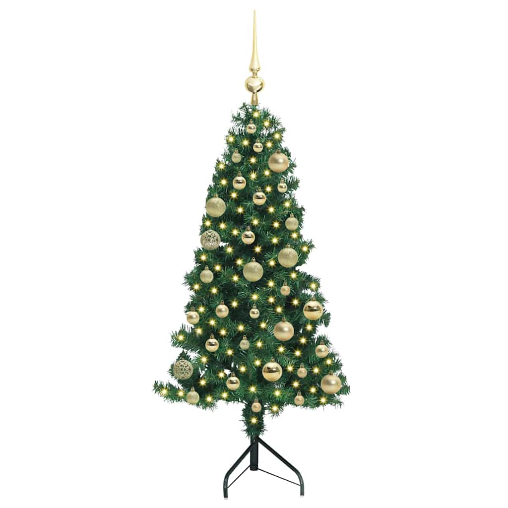 Hjørne Kunstig Jul Tre med 150 LED grønn 120 cm PVC og metall