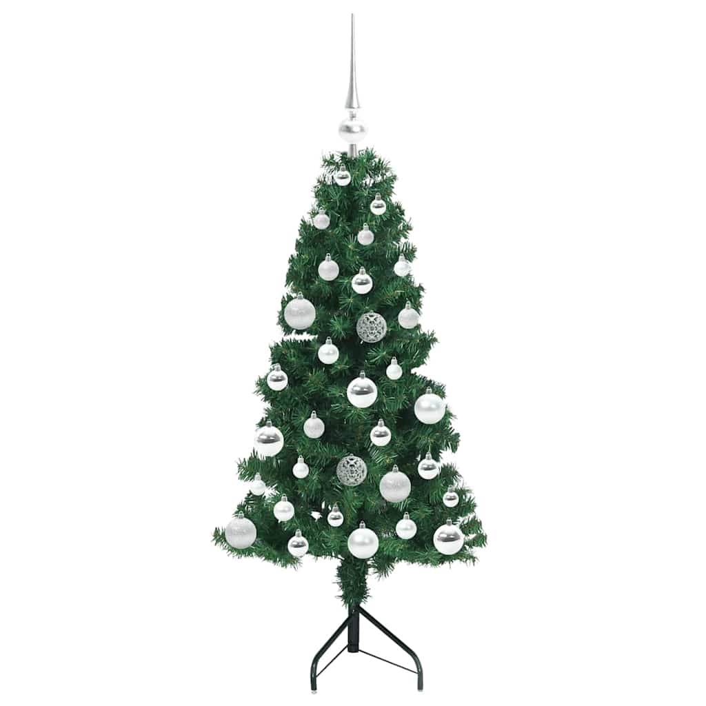 Hjørne Kunstig Jul Tre med 150 LED grønn 120 cm PVC og metall