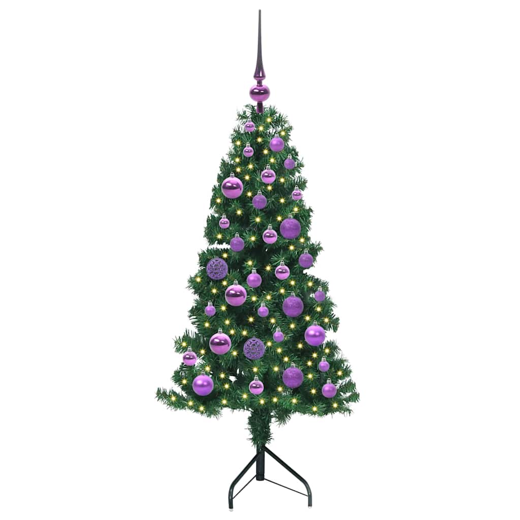 Hjørne Kunstig Jul Tre med 150 LED grønn 120 cm PVC og metall