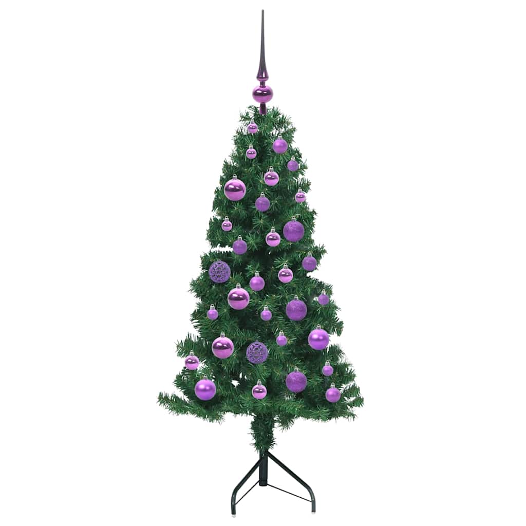 Hjørne Kunstig Jul Tre med 150 LED grønn 120 cm PVC og metall
