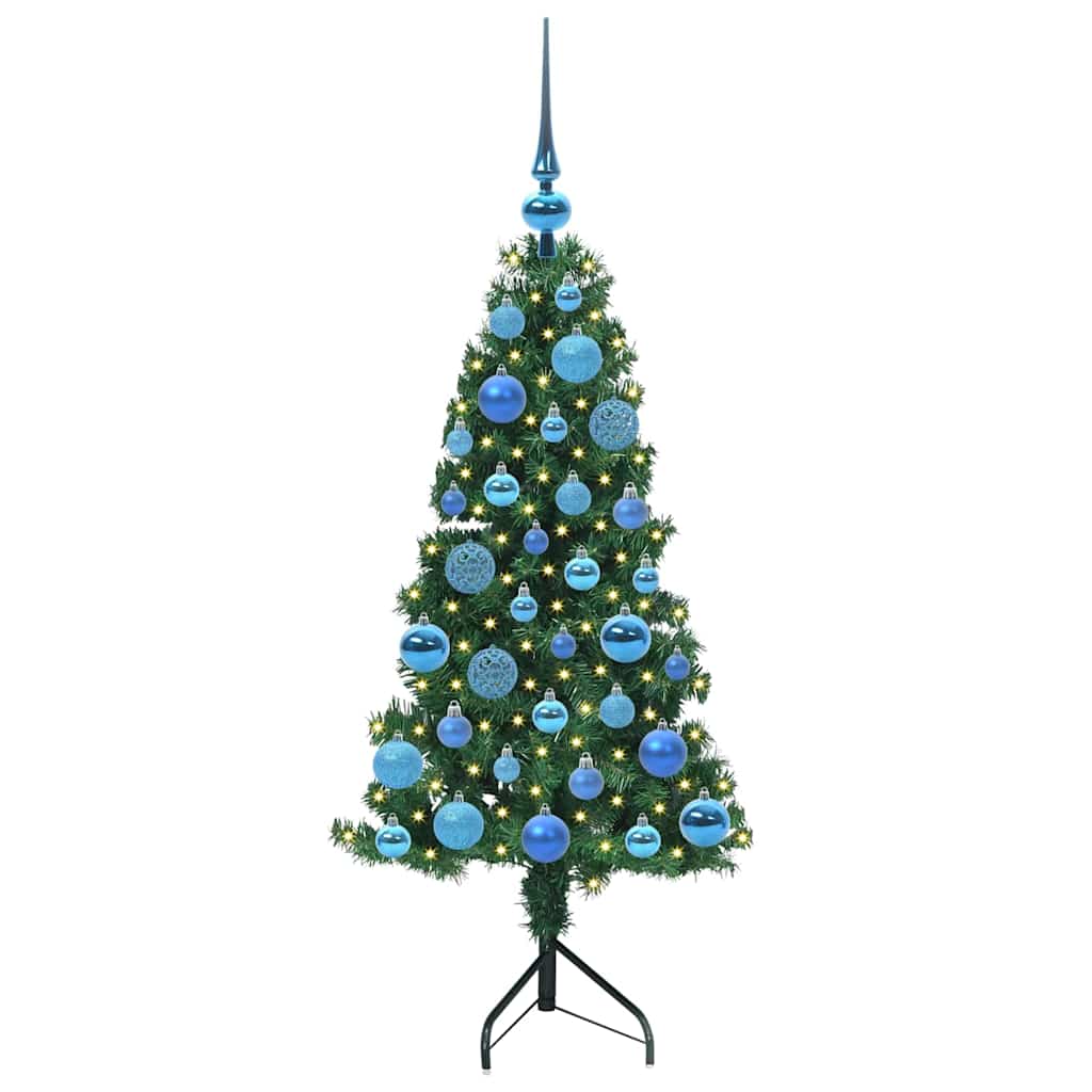Hjørne Kunstig Jul Tre med 150 LED grønn 120 cm PVC og metall