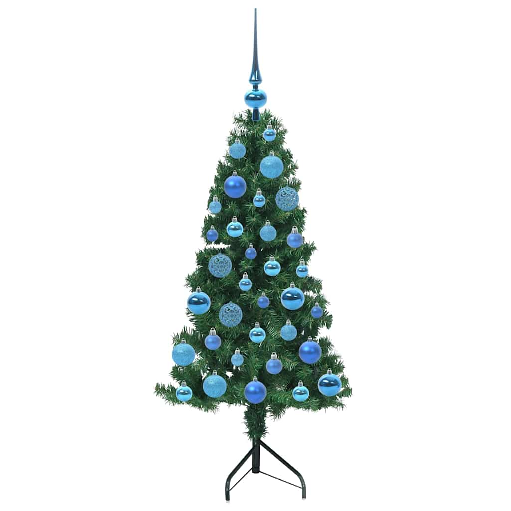 Hjørne Kunstig Jul Tre med 150 LED grønn 120 cm PVC og metall