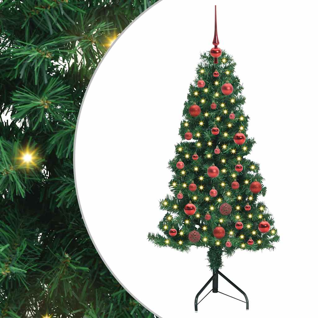 Hjørne Kunstig Jul Tre med 150 LED grønn 150 cm PVC og metall