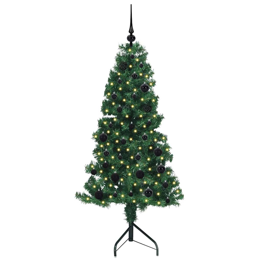 Hjørne Kunstig Jul Tre med 150 LED grønn 150 cm PVC og metall