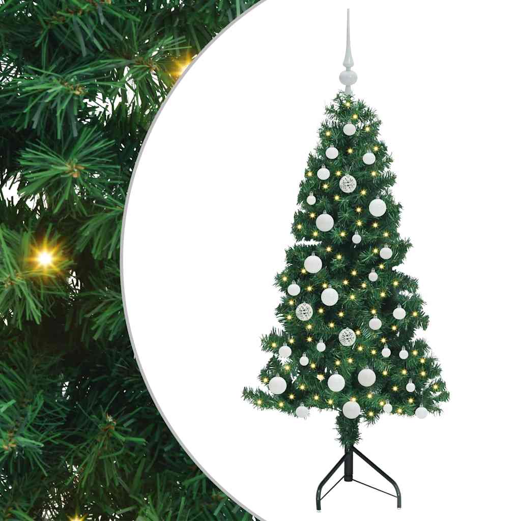 Hjørne Kunstig Jul Tre med 150 LED grønn 150 cm PVC og metall