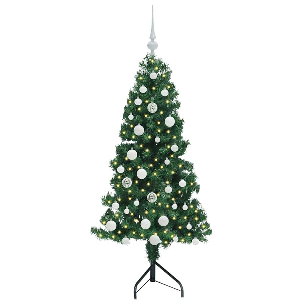Hjørne Kunstig Jul Tre med 150 LED grønn 150 cm PVC og metall