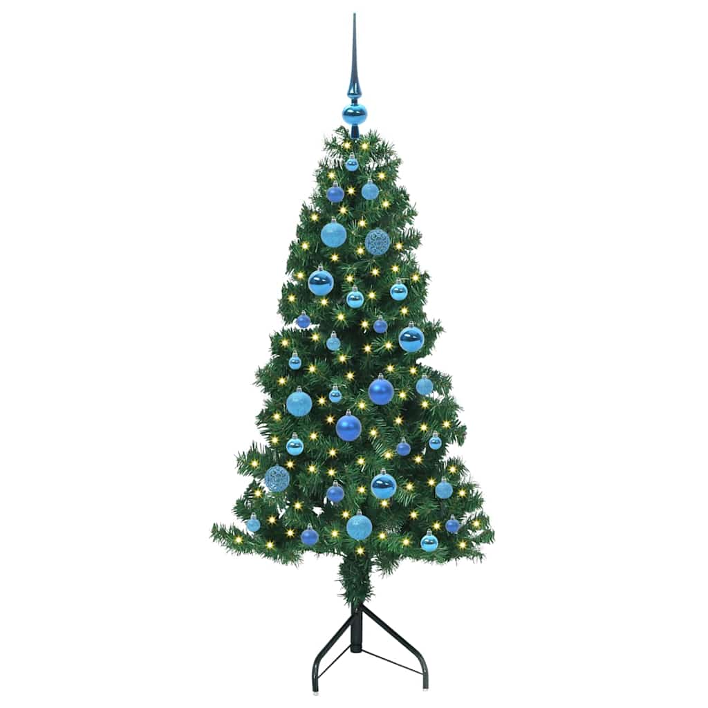 Hjørne Kunstig Jul Tre med 150 LED grønn 150 cm PVC og metall