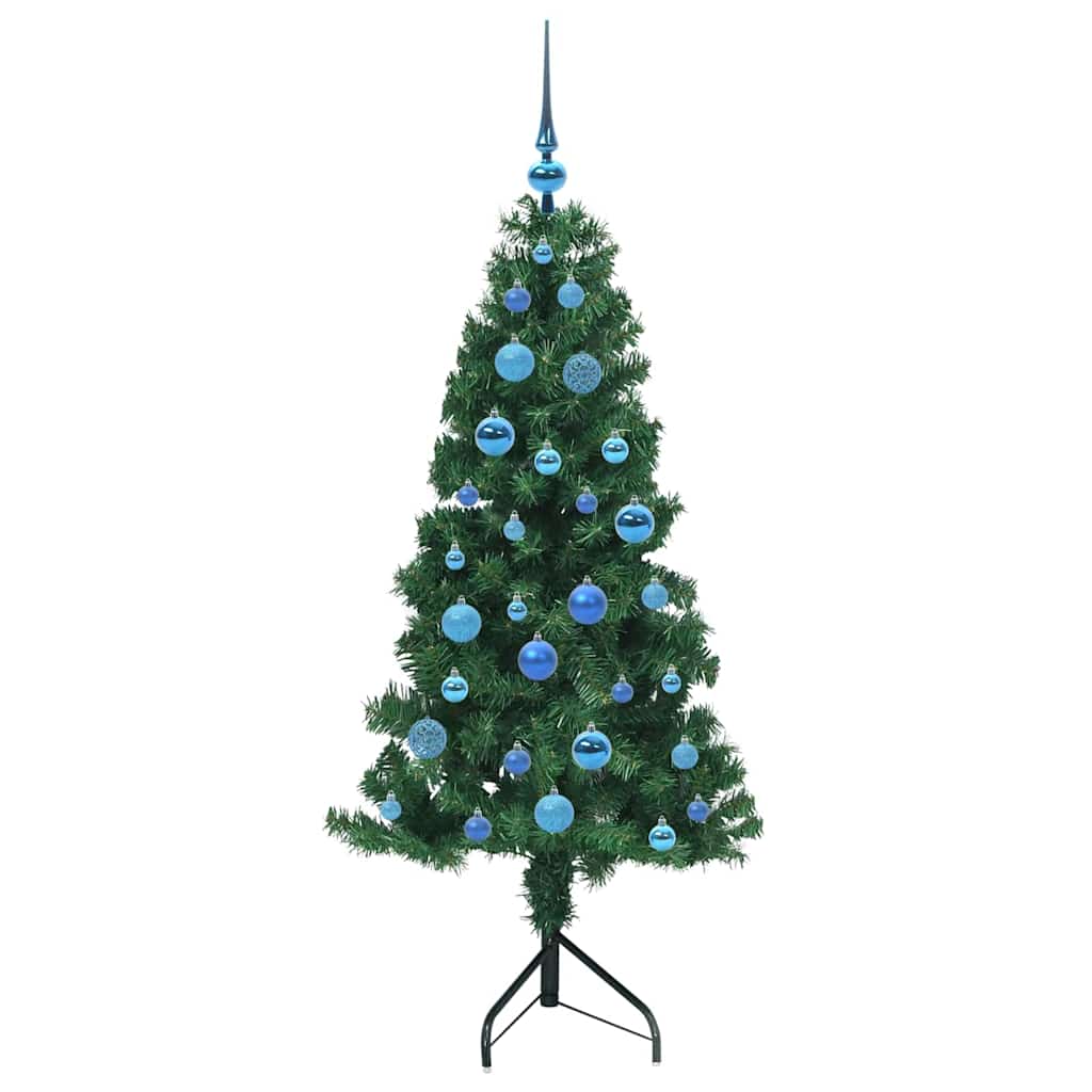 Hjørne Kunstig Jul Tre med 150 LED grønn 150 cm PVC og metall