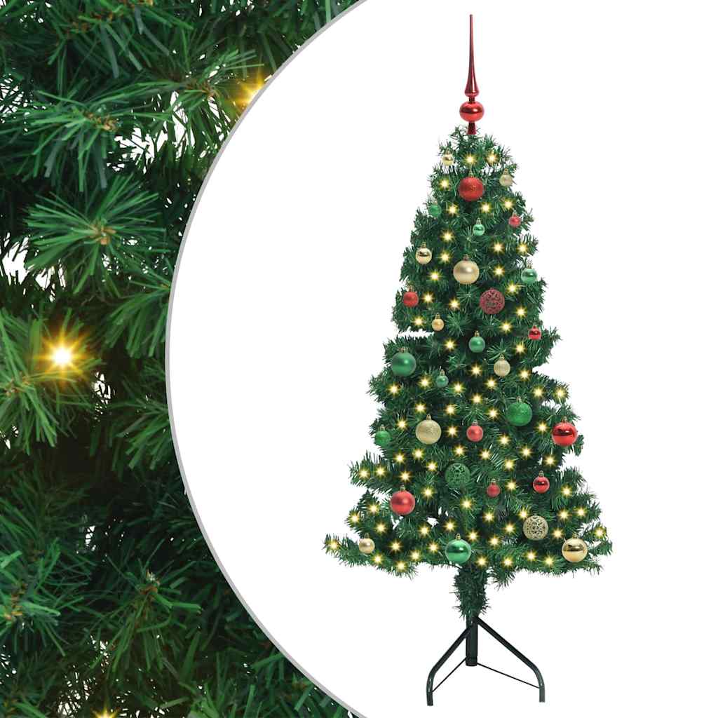 Hjørne Kunstig Jul Tre med 150 LED grønn 150 cm PVC og metall