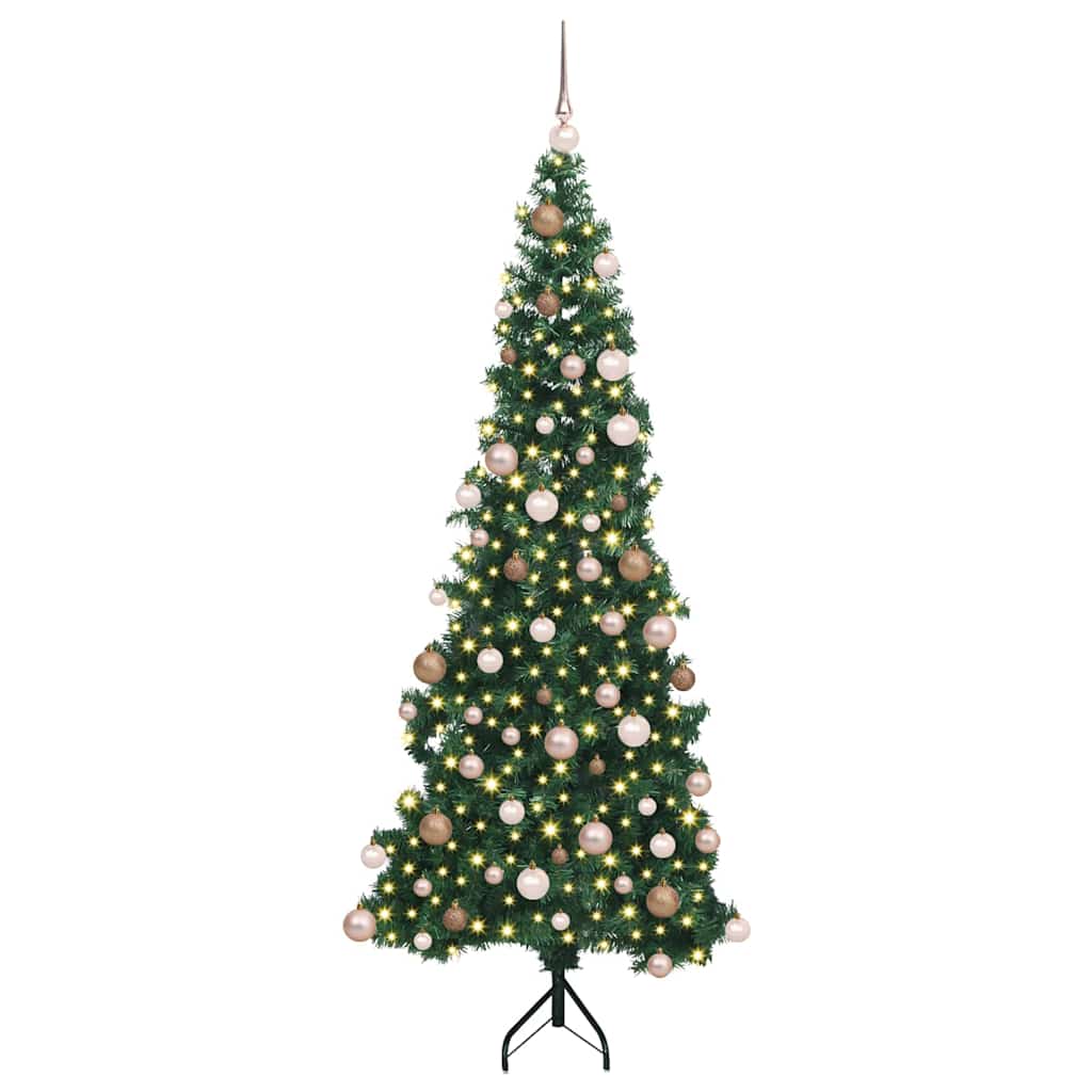 Hjørne Kunstig Jul Tre med 300 LED grønn 180 cm PVC og metall