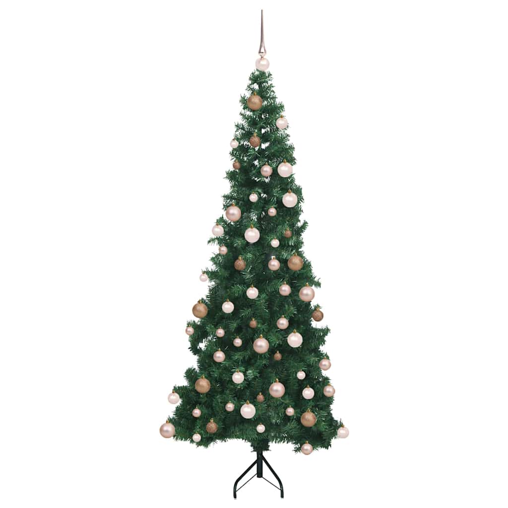 Hjørne Kunstig Jul Tre med 300 LED grønn 180 cm PVC og metall