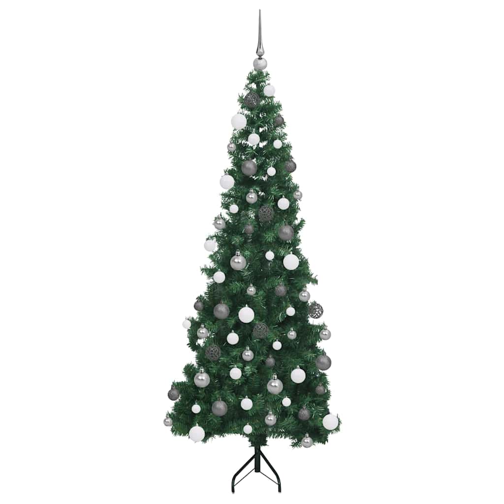 Hjørne Kunstig Jul Tre med 300 LED grønn 180 cm PVC og metall