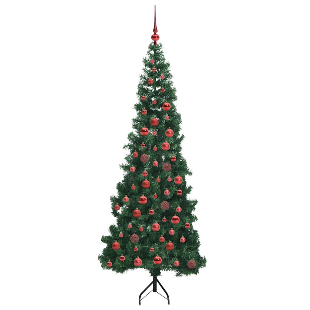 Hjørne Kunstig Jul Tre med 300 LED grønn 180 cm PVC og metall