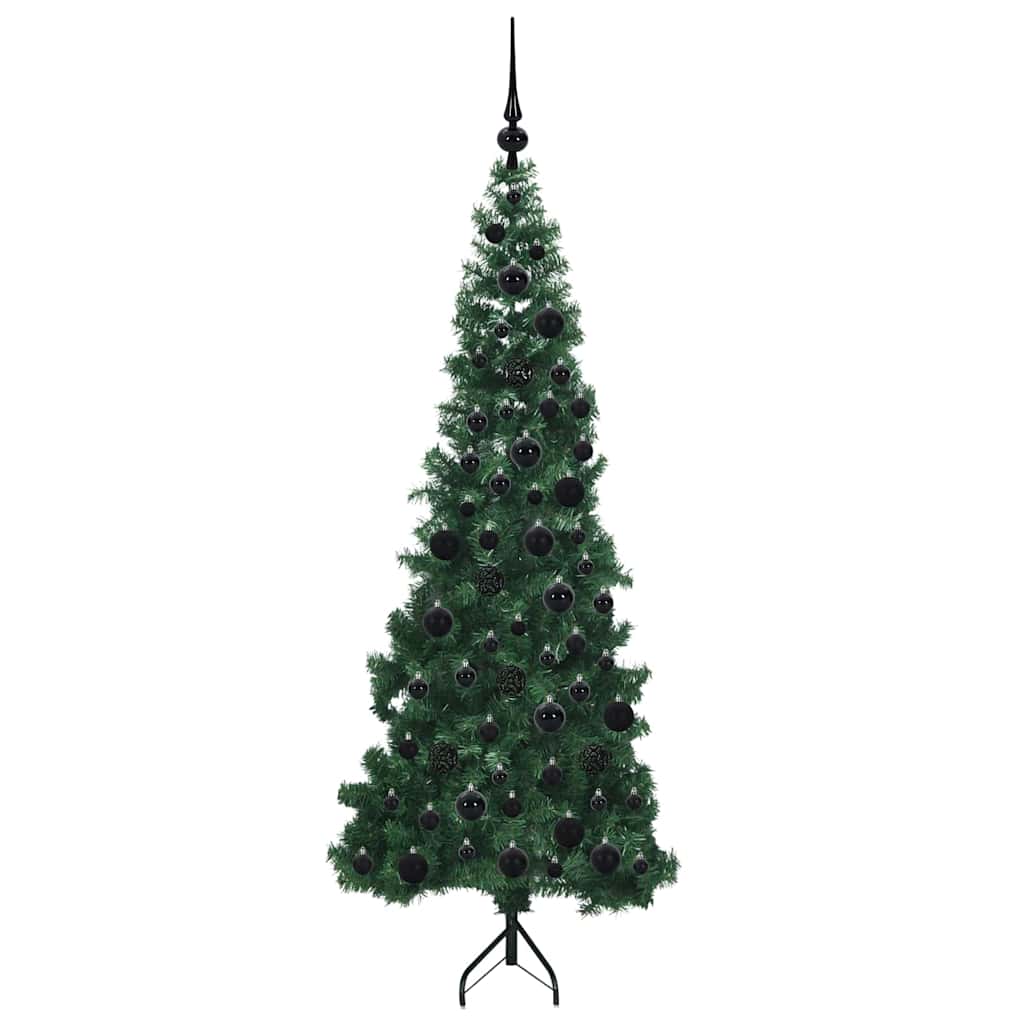 Hjørne Kunstig Jul Tre med 300 LED grønn 180 cm PVC og metall