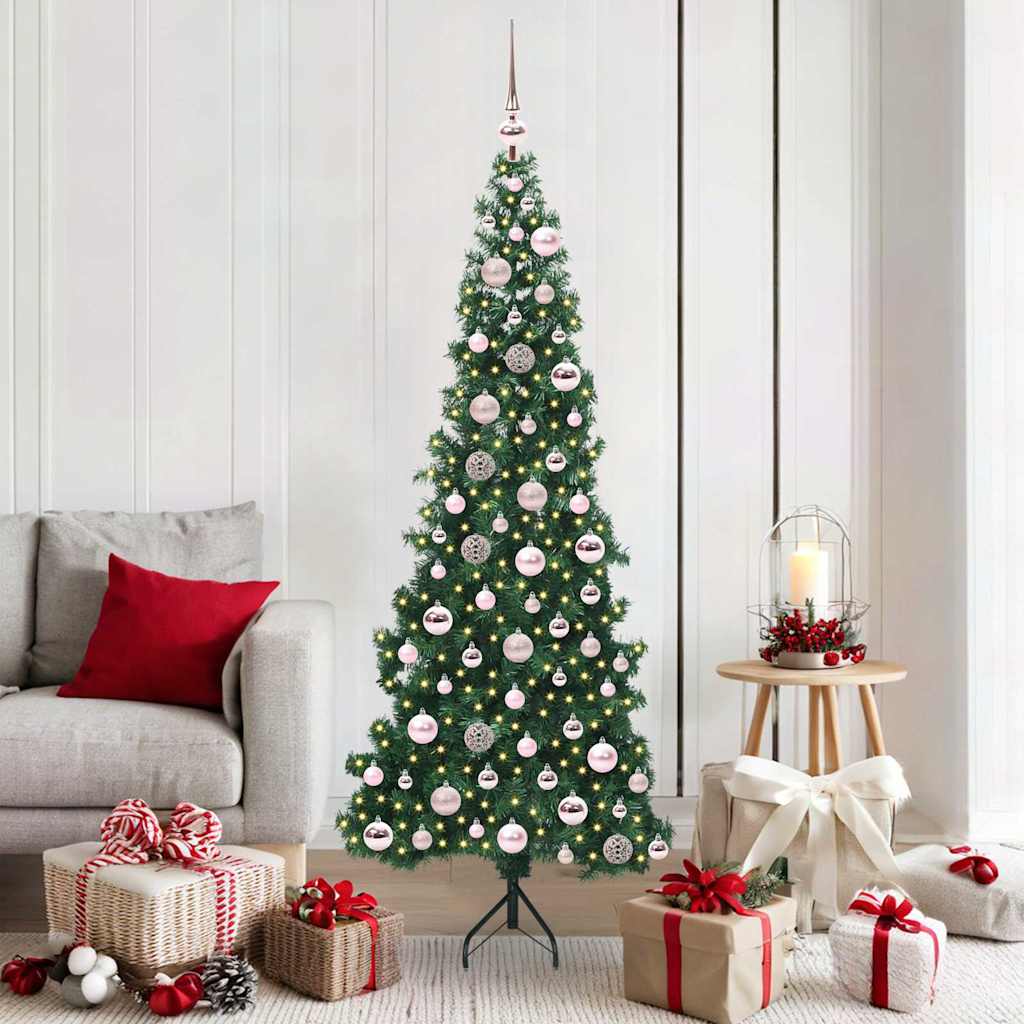 Hjørne Kunstig Jul Tre med 300 LED grønn 180 cm PVC og metall